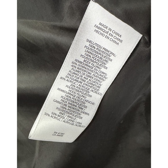 Lauren Ralph Lauren Down Puffer Coat Sherpa Faux Fur Hood Black Women's Size XL - Picture 15 of 16